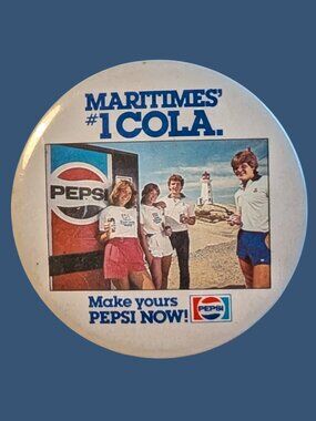 10/$25 Vintage Pepsi "Maritimes' #1 Cola" 3" Button